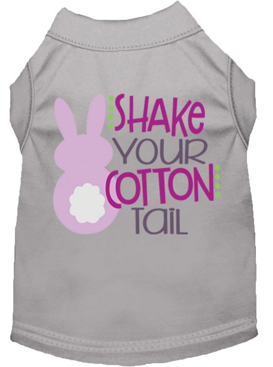 Shake Your Cotton Tail Screen Print Dog Shirt Grey XXXL